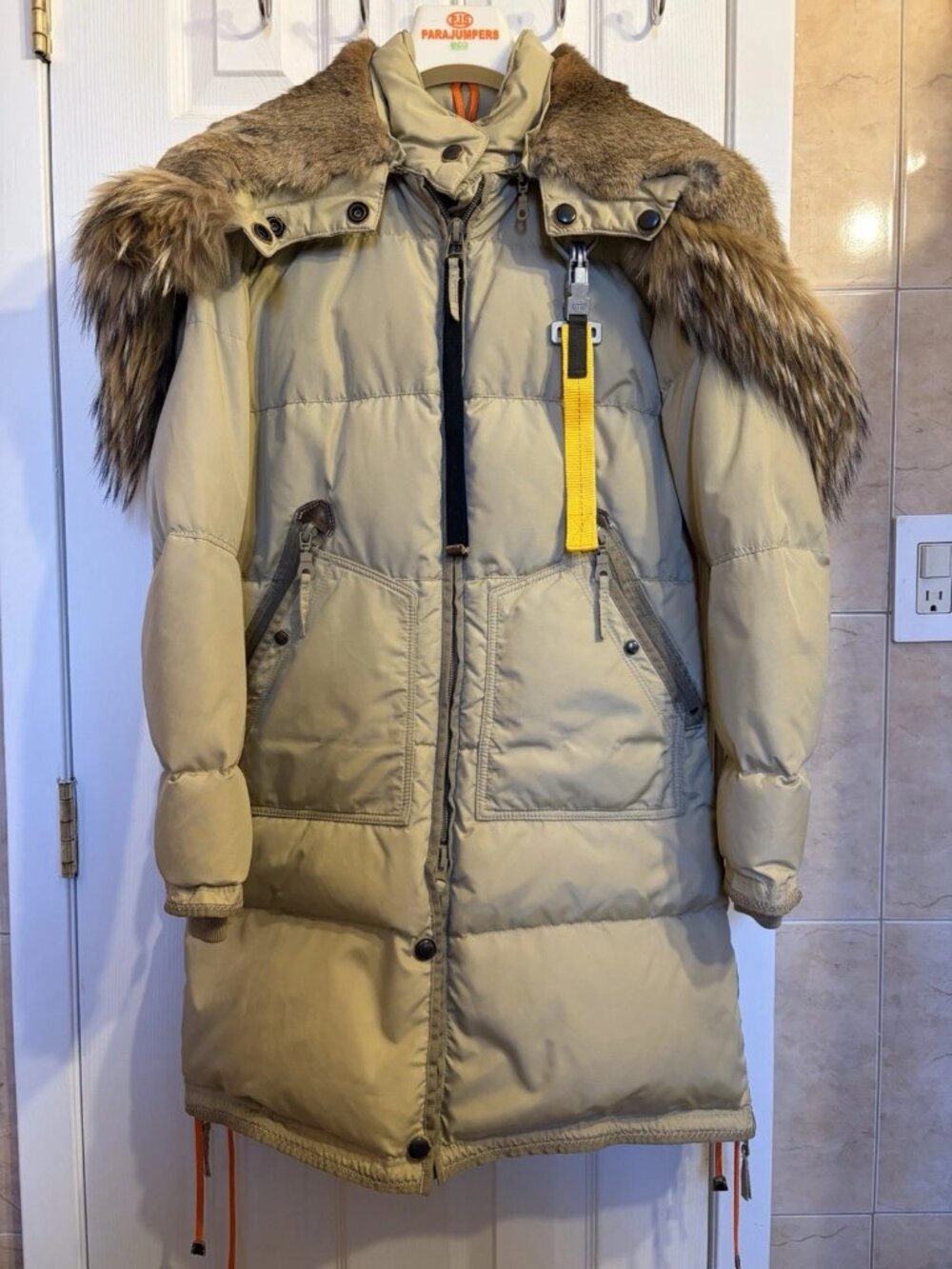 Parajumpers Women's Long Bear Down Jacket, Sand, Small